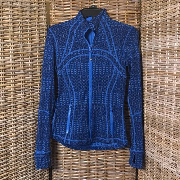 #463 Lululemon Define Jacket Triometric Stripe Lakeside Blue Hero Blue Sz 6 - Picture 6 of 10